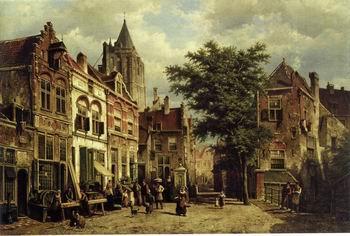 unknow artist European city landscape, street landsacpe, construction, frontstore, building and architecture.072 Germany oil painting art